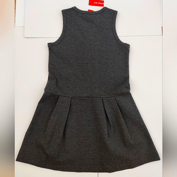 Joe Fresh Girl Dark Grey Pleats Stretchy Pullover Dress New Size L (10-12) - Picture 2 of 6